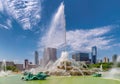 Buckingham fountain at summer sunny day, Chicago, Illinois, Royalty Free Stock Photo