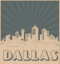 Dallas Skyline Card Art Deco Style
