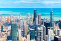 Chicago skyline. Cityscape of downtown, aerial panorama Royalty Free Stock Photo