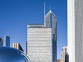 Chicago skyline and Cloud Gate Royalty Free Stock Photo