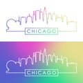 Chicago skyline. Colorful linear style.