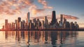 Chicago skyline at dawn Royalty Free Stock Photo