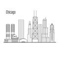 Chicago skyline - downtown cityscape, city landmarks