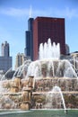 Chicago Skyline and Fountain Royalty Free Stock Photo
