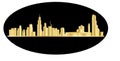 Chicago skyline gold
