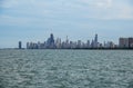 Chicago skyline with lake superior in front Royalty Free Stock Photo