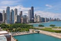 Chicago skyline from Navy Pier, Illinois, USA Royalty Free Stock Photo
