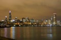 Chicago Skyline at Night Royalty Free Stock Photo