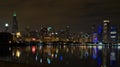 Chicago Skyline At Night From Skyline Walk