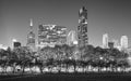 Chicago skyline at night, USA. Royalty Free Stock Photo