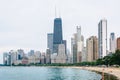 The Chicago skyline from North Avenue Beach Royalty Free Stock Photo