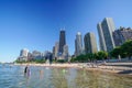 Chicago skyline from North Avenue Beach Royalty Free Stock Photo