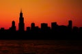Chicago Skyline Panorama at Sunset Royalty Free Stock Photo