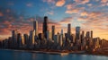 Chicago skyline reflection Royalty Free Stock Photo