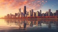 Chicago skyline reflection Royalty Free Stock Photo