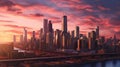 Chicago skyline reflection Royalty Free Stock Photo