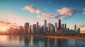 Chicago skyline reflection