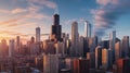 Chicago skyline reflection Royalty Free Stock Photo