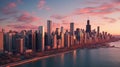 Chicago skyline reflection Royalty Free Stock Photo