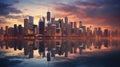 Chicago skyline reflection Royalty Free Stock Photo