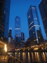 Chicago Skyline And River Vertical