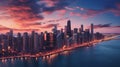 Chicago skyline silhouette Royalty Free Stock Photo