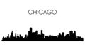 Chicago skyline silhouette. Vector illustration Royalty Free Stock Photo