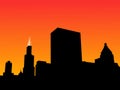 Chicago Skyline at sunset Royalty Free Stock Photo