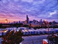 Chicago Skyline at Sunset