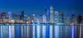 Chicago Skyline at sunset Royalty Free Stock Photo