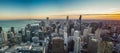 Chicago Skyline Sunset with Lake Michigan Royalty Free Stock Photo