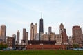 Chicago skyline sunset view Royalty Free Stock Photo