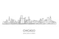 Chicago skyline. Vector illustration Royalty Free Stock Photo