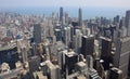 Chicago Skyline View from inside Willis Tower in Chicago, Illinois