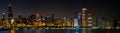 Chicago skyline view, night time