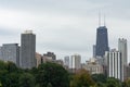 Chicago Skyline viewed from Lincoln Park during Autumn Royalty Free Stock Photo