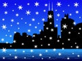 Chicago Skyline in winter Royalty Free Stock Photo