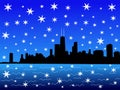 Chicago Skyline in winter Royalty Free Stock Photo
