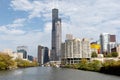 Chicago skyline wtih Sears Tower Royalty Free Stock Photo