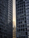 Chicago skyscrapers - dramatic light in slit