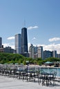 Chicago Street Side View at Summer Royalty Free Stock Photo