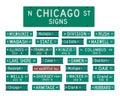 Chicago Streets signs Royalty Free Stock Photo