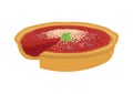 Chicago style Deep Dish Pizza icon vector