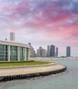 Chicago sunset skyline in summer Royalty Free Stock Photo