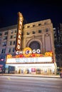 The Chicago Theater in Chicago, Illinois at Night Royalty Free Stock Photo