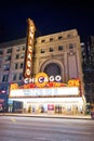 The Chicago Theater in Chicago, Illinois at Night