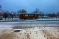 Chicago Trolley in the Snow Royalty Free Stock Photo