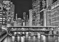Chicago Urban Landscape at Night Royalty Free Stock Photo
