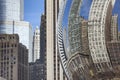 CHICAGO, USA - APRIL 02: Cloud Gate and Chicago skyline on April Royalty Free Stock Photo