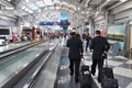 CHICAGO, USA - APRIL 1, 2014: Pilots walk to gate at Chicago O 'Hare International Airport in USA. It was the 5th busiest airport Royalty Free Stock Photo